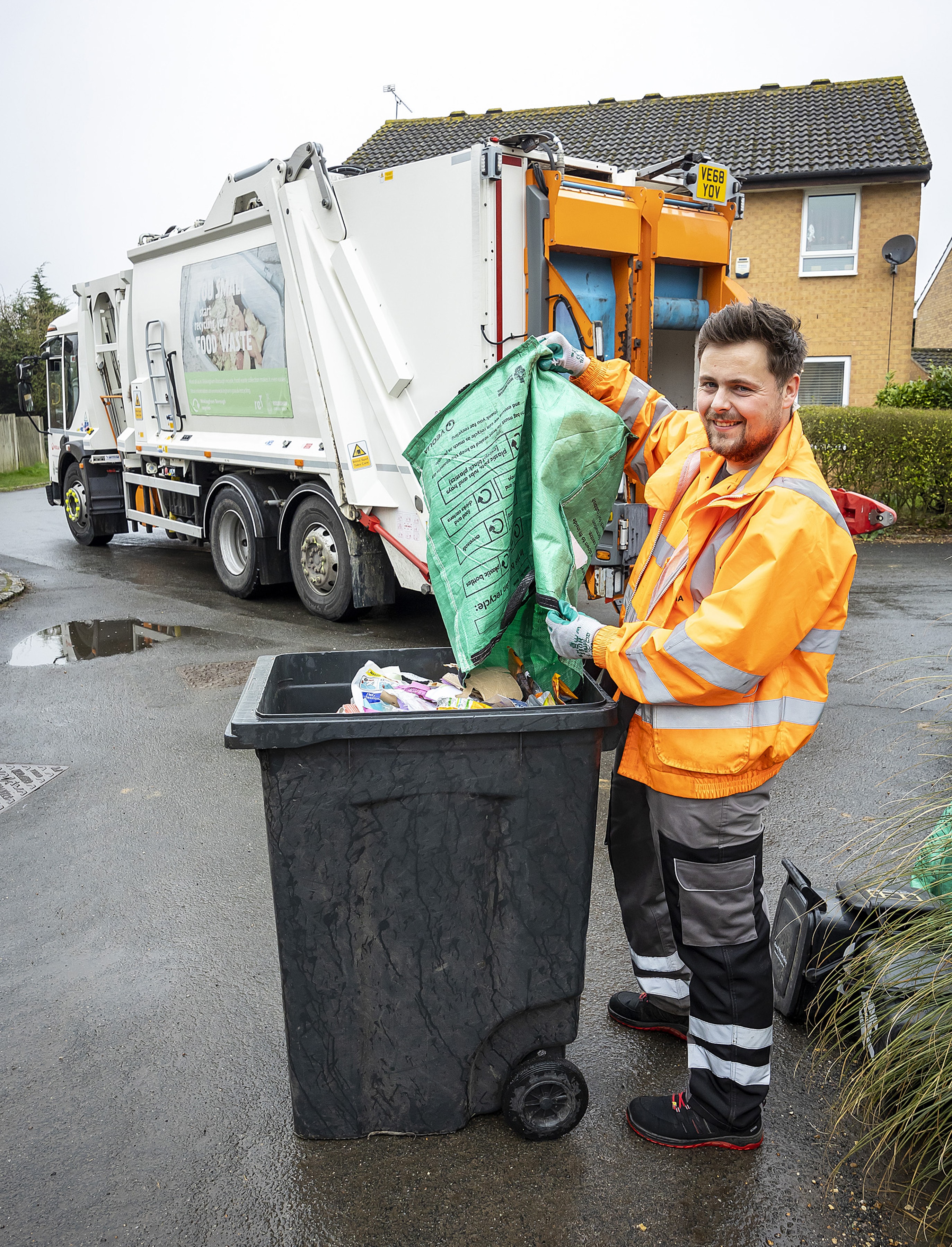 Image of recycling being collected