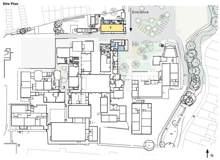 Location map of where Emmbrook School 