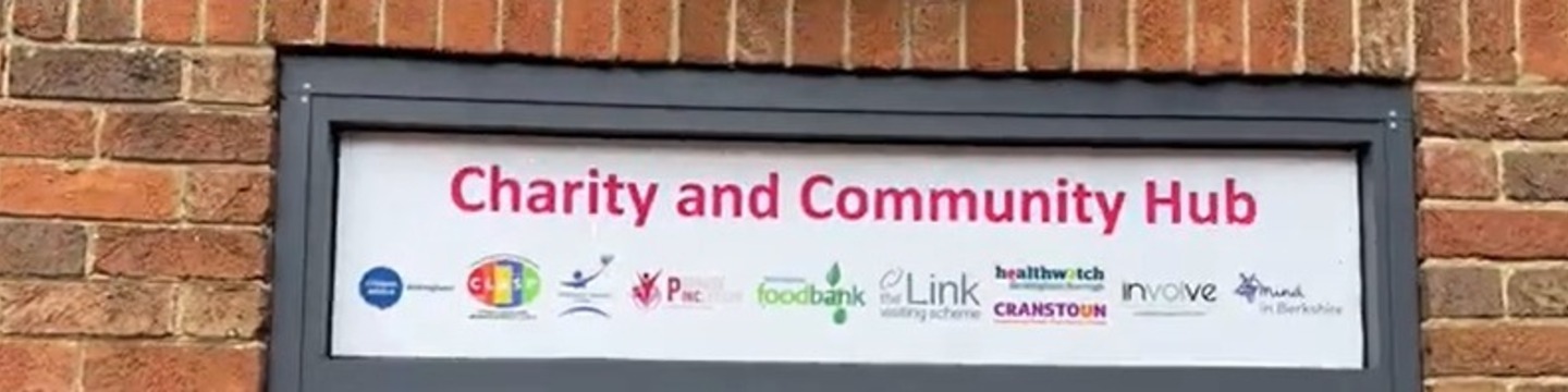 The Charity and Community Hub sign at Waterford House