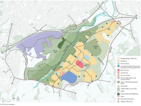 A map of the Loddon Valley Garden Village