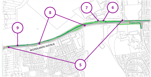 Map of Woodlands Avenue West